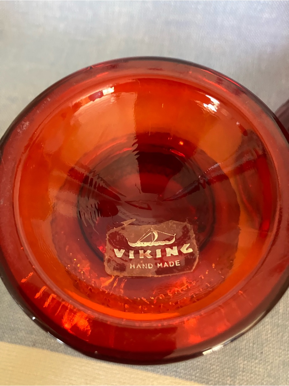 Fairy Light Vintage Viking Glass -Ruby Red Owl Fairy Lamp 7” tall - Picture 8 of 11